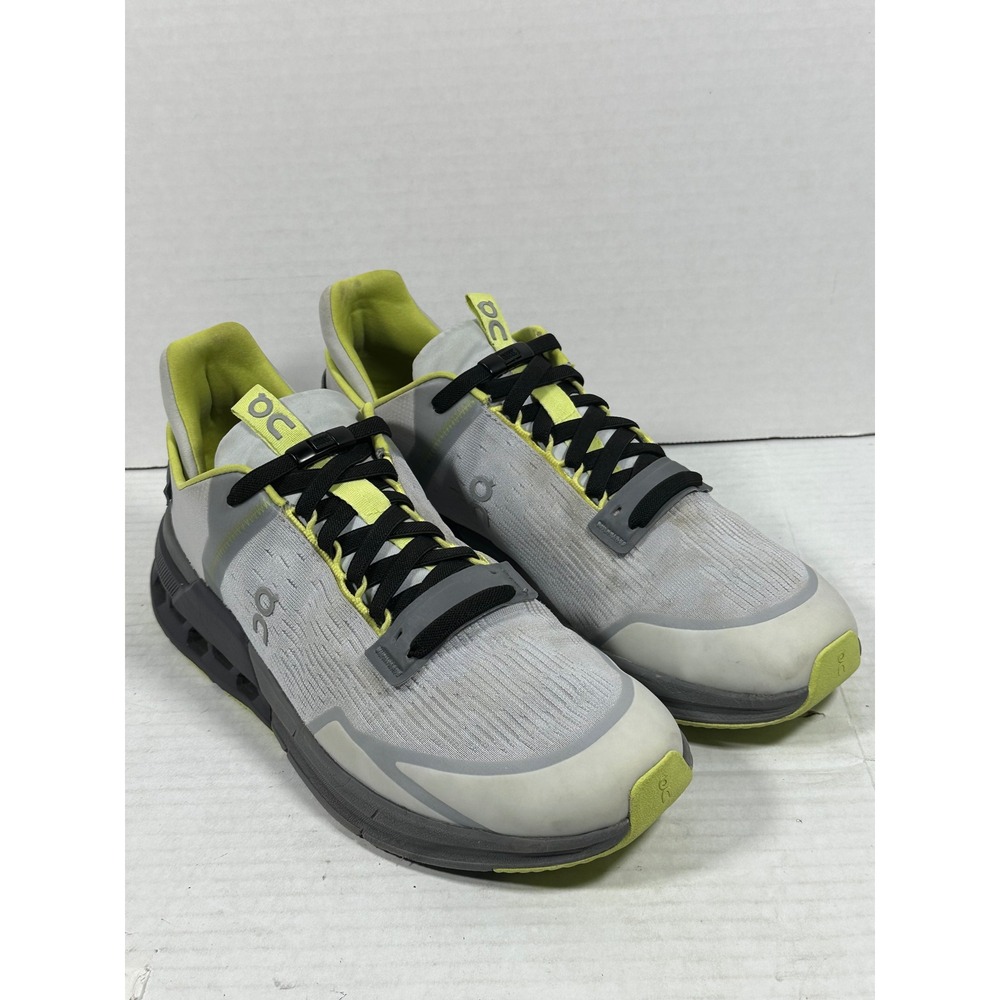 On Cloudnova Flux Mens Running Shoes Gray Lime Green 3MD10261099 Size 9.5